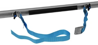 Aluminium bar with straps and soft rubber profile