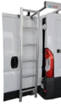 An access ladder fixed to a rear door