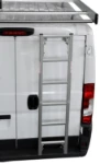 An aluminium ladder for access to a roof rack