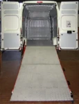 An aluminium loading ramp in a Ducato