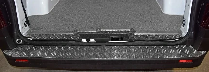 An aluminium tread plate bumper footplate