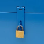 Detail of the hinge with lock