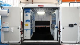 Ducato Fiat with plastic drawers and shelving units