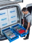 Loading underfloor drawers in a VW Caddy