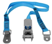 Pair of straps for bar, with ratchet tensioner and quick release fitting