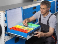 Pull-out trays with component cases