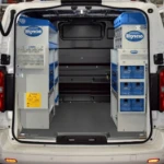 Racking for an electrician in the back of the Jumpy