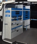 Racking with drawers and shelves on the left of the 2016 Jumpy