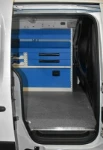 The Kangoo’s racking seen from the side door