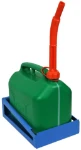 The plastic jerry can with level view stripe and spout