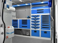 The Sprinter’s racking seen from the side door