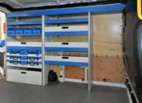 The Transit’s racking seen through the side door