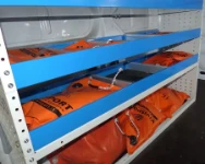 The Ultra racking on the left of the van before the crash test