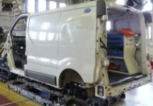 The Ultra racking on the right of the van after the crash test