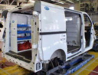 The Ultra racking on the van’s left side before the crash test