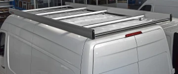 Roof rack with loading roller and side fences on the Mercedes Sprinter