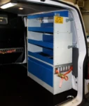 Shelving in a commercial vehicle