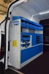 The left side racking of the vending service’s Opel Combo