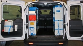 Van racking for Doblò with shelving units and accessories